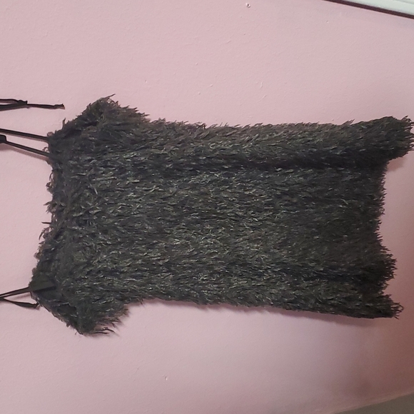 Forever 21 mini dress. Grey Faux Fur size small - Picture 2 of 3